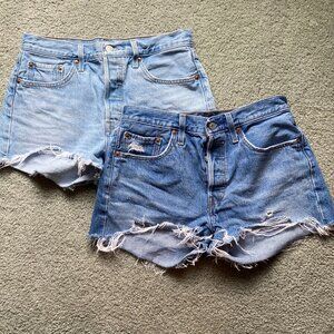 Two Pair of Levi’s 501 HIgh Rise Jean Shorts